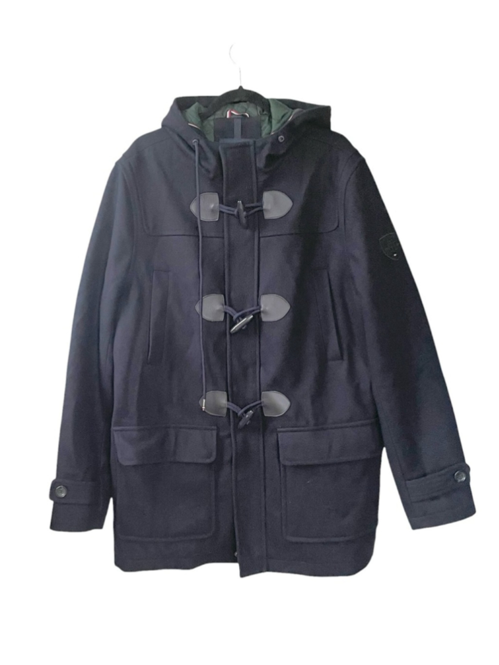 Tommy Hilfiger Men’s Wool Toggle Duffle Coat with Hood Navy Blue L - Picture 3 of 13